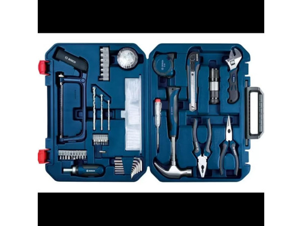 تشكيله من المعدات اليدويه + سنون مفكات + لقم 108 قطعه BOSCH
