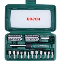 تشكيله من سنون المفكات و اللقم 46 قطعه +مفك BOSCH