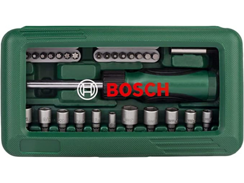 تشكيله من سنون المفكات و اللقم 46 قطعه +مفك BOSCH