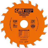 صينية فيديا خشب 7.25 بوصه 18 سن موديل 240.060.07M ايطالى CMT Grooving saw blade 180x6x30 Z=18 FLAT