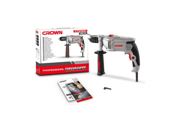 (CT10130-B3) شنيور 13مم معدن دقاق إلكترونى يمين/شمال 810 واط CROWN