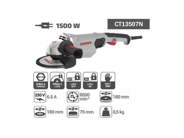 (CT13507N-B3)   صاروخ قطعية 7" 1500 واط CROWN