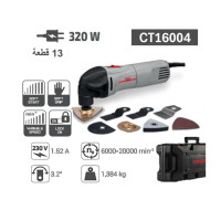 (CT16004-BM) صاروخ متعدد الاغراض320 واط 13 قطعة اكسسوار شنطة بلاستيك CROWN