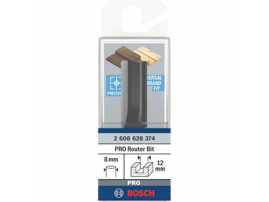 بنطة راوتر للتجاويف المستقيمه قطر 12 مم-كعب 8 - اجمالي الطول 51 مم BOSCH