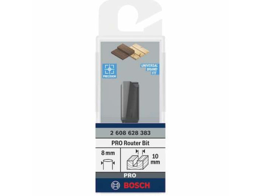 بنطة راوتر للتجاويف المستقيمه قطر 10 مم - كعب 8 - اجمالي الطول 51 م BOSCH