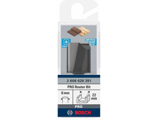 بنطة راوتر للتجاويف المستقيمه قطر 22 مم-كعب 8 - اجمالي الطول 56 مم BOSCH