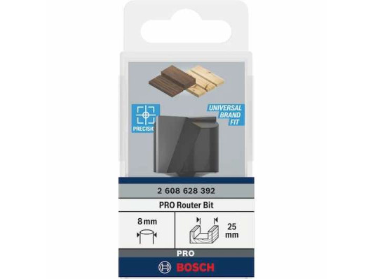 بنطة راوتر للتجاويف المستقيمه قطر 25 مم-كعب 8 - اجمالي الطول 51 مم BOSCH