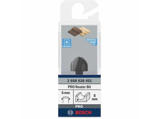 بنطة راوتر لتخديد التجاويف الدائريه 9.5 مم-كعب 6- اجمالي الطول 45 مم BOSCH