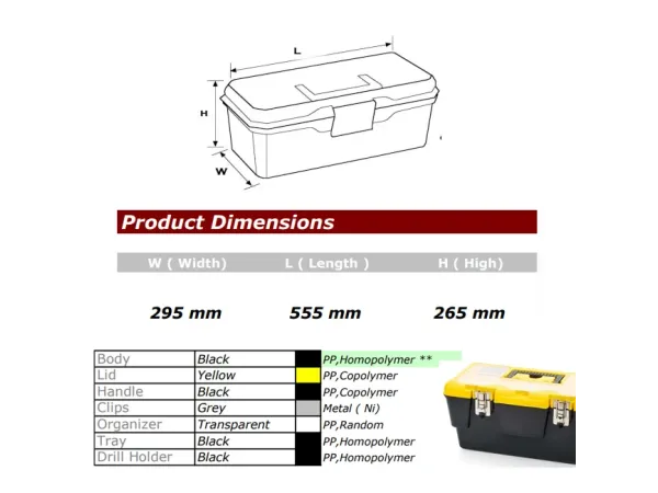 PORT-BAG شنطة عدة غطاء درج - قفل حديد 22" تركي - META ML.04