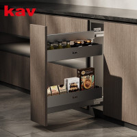 تروللي 15سم سلة صاج (وحدة 20سم) (بول اوت) مجري سفلي تثبيت جانبي  كاف (B061201C-2002) KAV