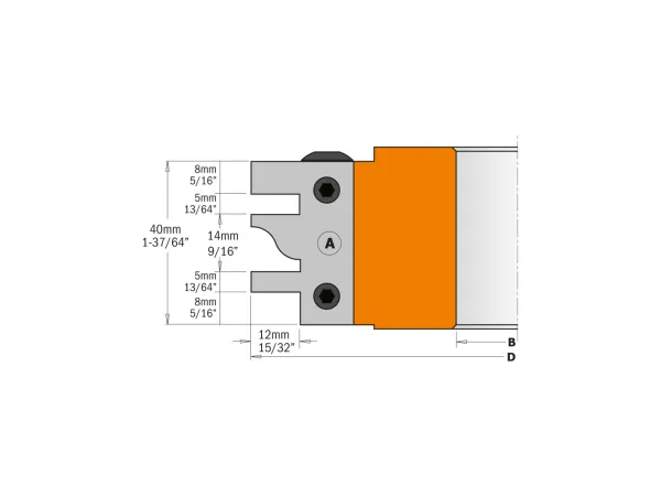 694.014.50 ONE PIECE RAIL &STILE HEAD D=130*40*50-CMT
