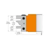 694.014.50 ONE PIECE RAIL &STILE HEAD D=130*40*50-CMT